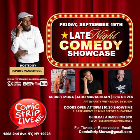 LATE NIGHT COMEDY SHOWCASE @ COMIC STRIP LIVE  -NYPartyCruise.com