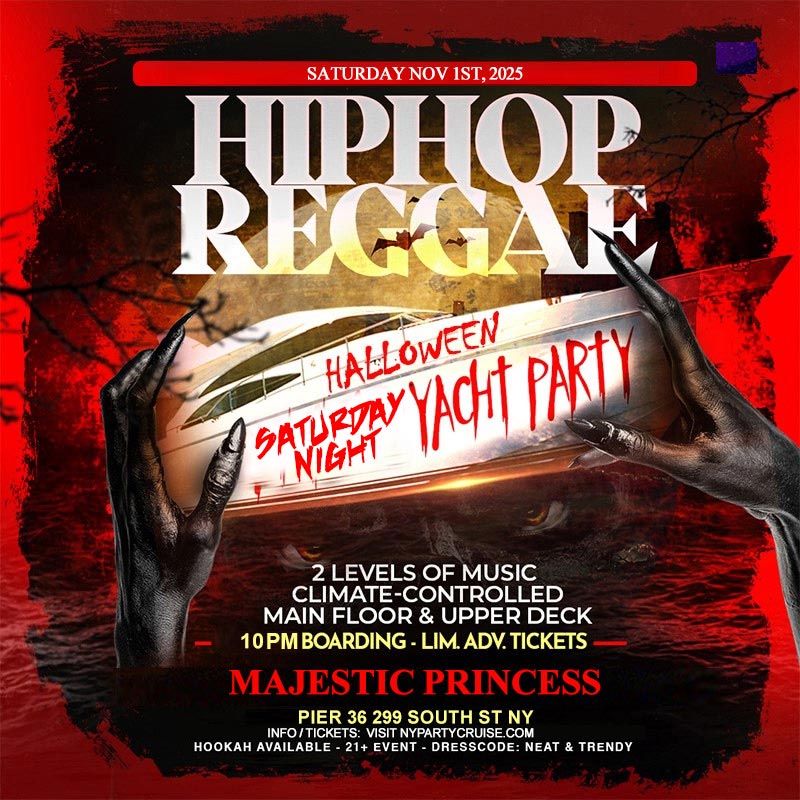 Halloween Saturday Night Hip-Hop Reggae Party Cruise 11/1/25 - NYPartyCruise.com
