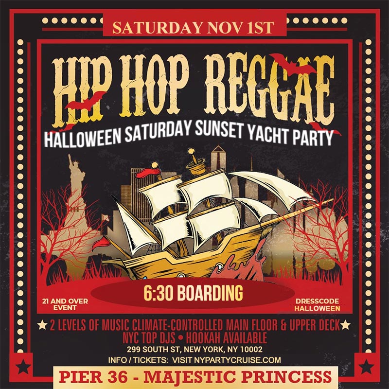 Halloween Saturday Sunset Hip-Hop Reggae Cruise 11/1/25 - NYPartyCruise.com
